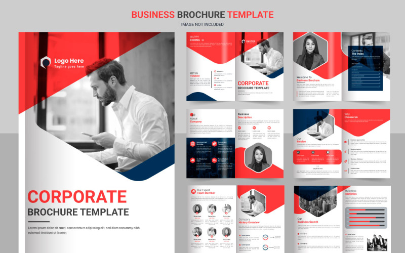 Geschäftsbroschüren-Vorlagen-Layout-Design, minimalistisches rotes Geschäftsbroschüren-Vorlagen-Design