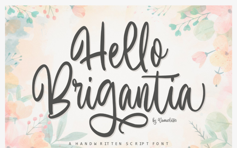 你好，Brigantia -手写字体