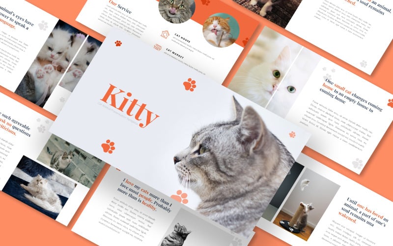 Kitty Shop Google Slides-sjabloon