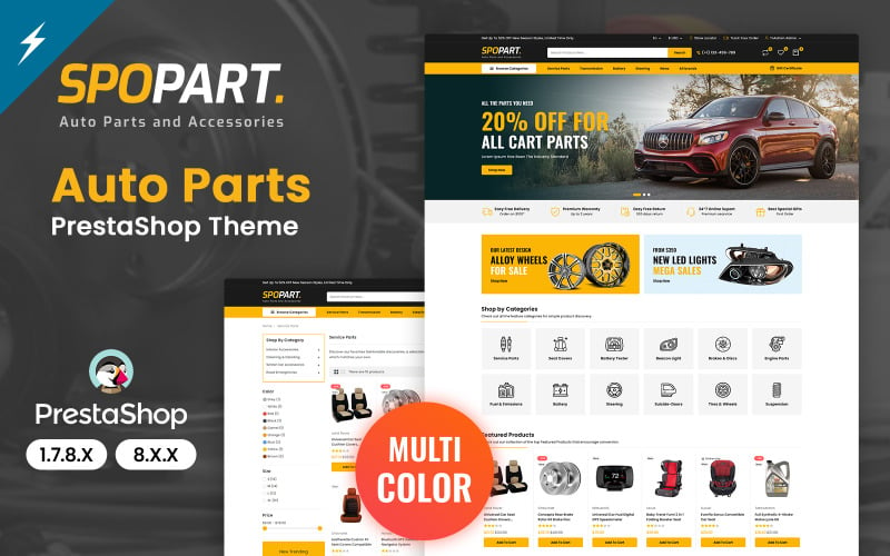 Spopart汽车零部件和机械工具主题PrestaShop