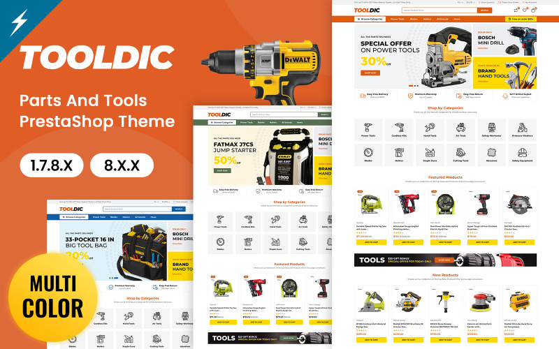 ToolDic - Tema PrestaShop de ferramentas e autopeças