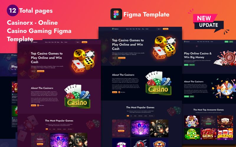 Casinorx – Figma-Vorlage für Online-Casino-Glücksspiele