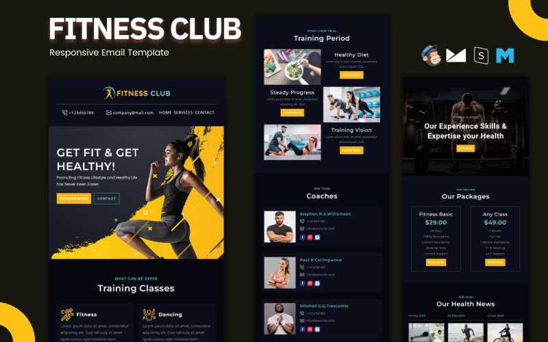 Fitness Club -适应性电子邮件模板