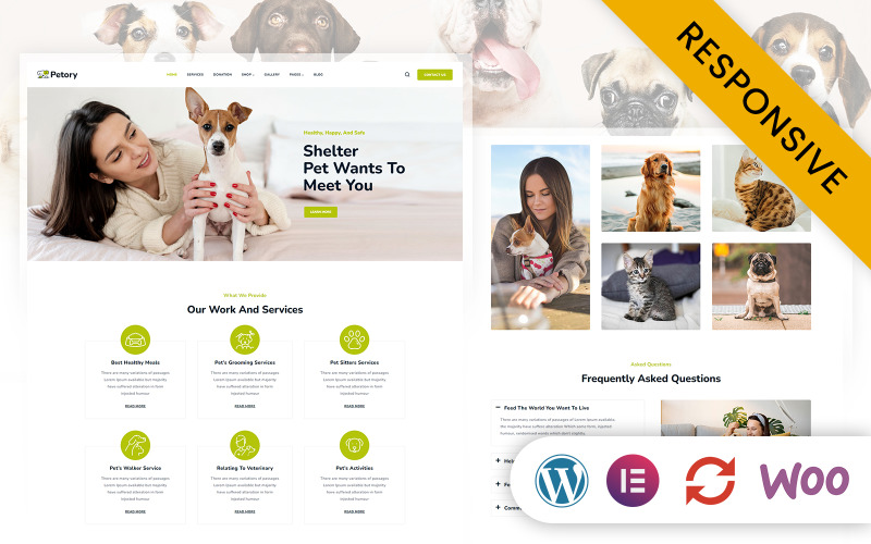 Petory - Pet Care & Pet Shop Elementor Wordpress responzivní téma