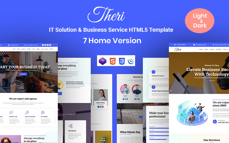 Theri - Modelo de site de soluções de TI e serviços comerciais