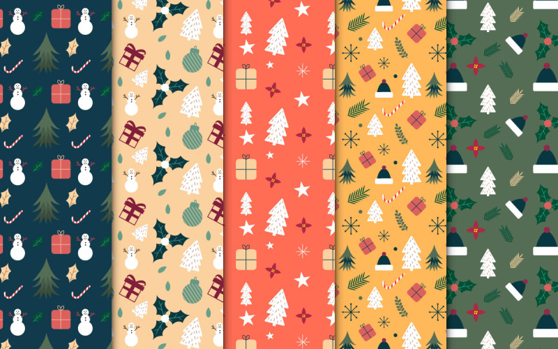 Christmas seamless pattern vector bundle