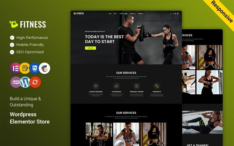 Fitness - Fitness och Gym WordPress Elementor Theme