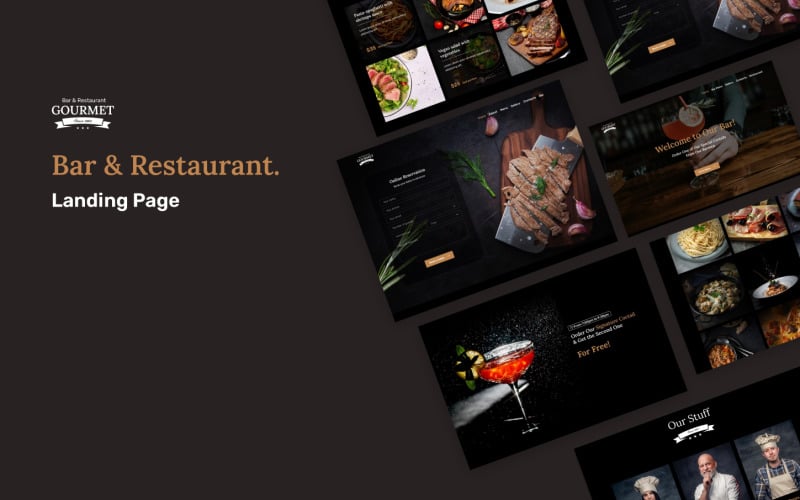 Gourmet-Bar und Restaurant – Landingpage-Vorlage