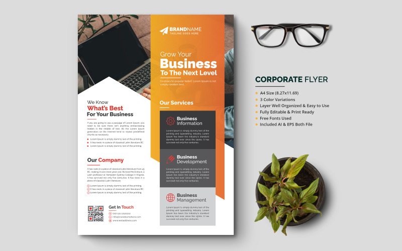 Flyer d'entreprise créative, brochure, document, dépliant, conception de modèles de publications