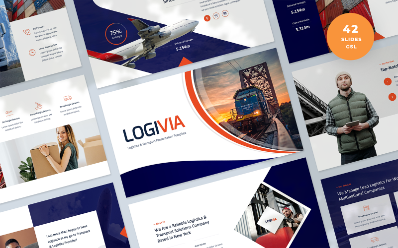 Logivia -物流和运输模板幻灯片谷歌
