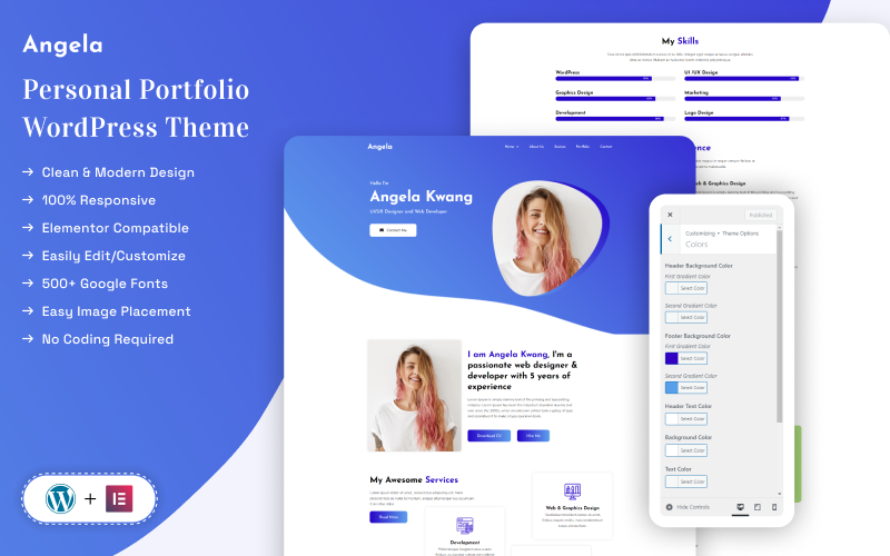 Angela - New Personal Portfolio WordPress Theme