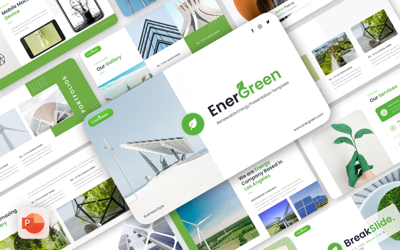 Energreen – Energia odnawialna Szablon PowerPoint