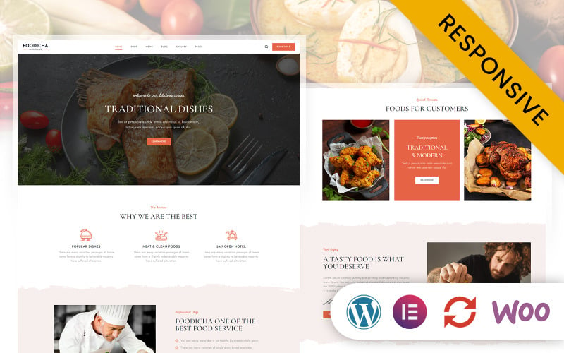 Foodicha -海鲜餐厅元素Wordpress主题
