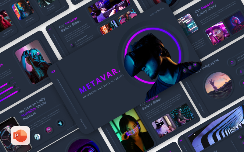 Metavar – modelo de PowerPoint de realidade virtual e metaverso