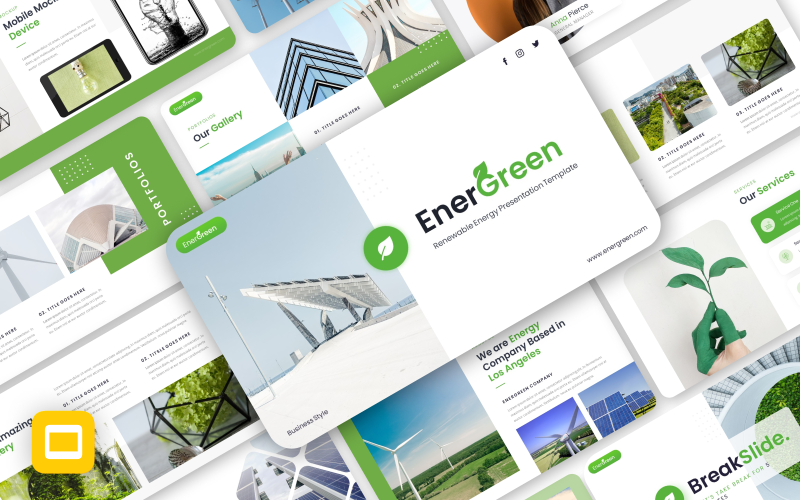 Energreen - Google Slides-sjabloon voor hernieuwbare energie