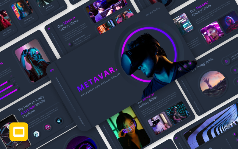 Metavar – Sanal Gerçeklik ve Metaverse Google Slayt Şablonu