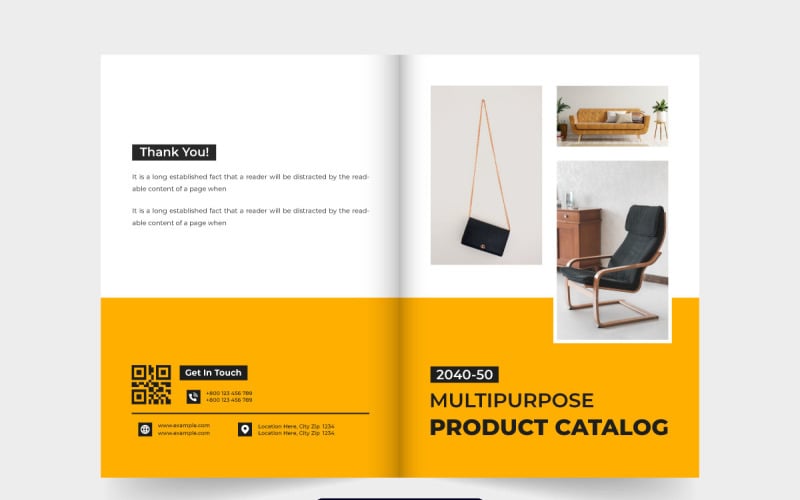 Diseño de catálogo de venta de productos de muebles.
