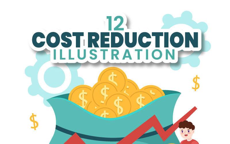 12 Cost Reduction Business Illustration TemplateMonster