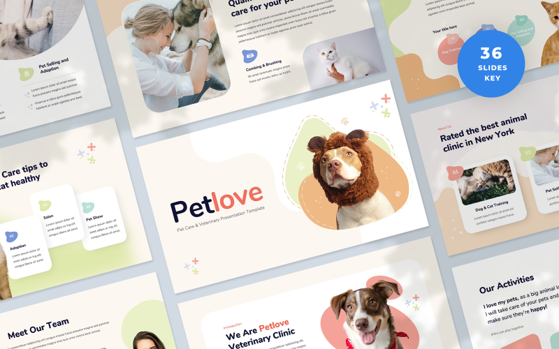 Petlove - Plantilla de Kynote para presentación veterinaria y de cuidado de mascotas