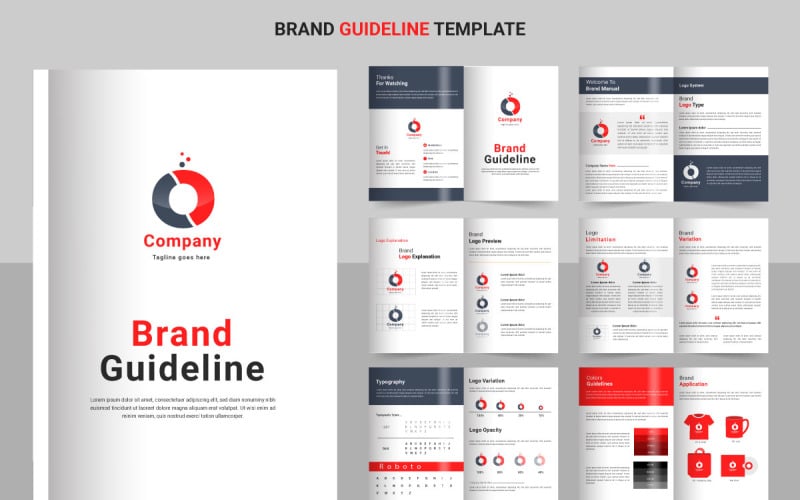 Brand Guidelines template. Brand Identity presentation. Logo Guide Book. Logotype idea