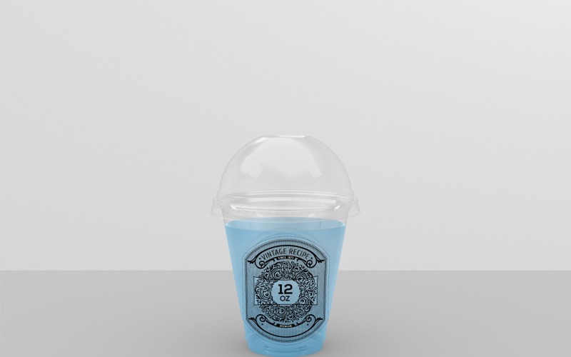 Clear Cold Drink Cup Packaging Mockup 12-Oz