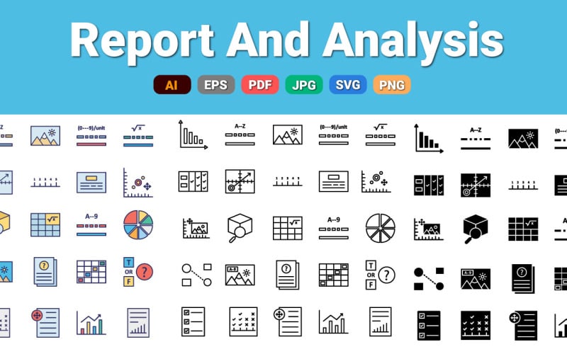 报告和分析矢量图标包
