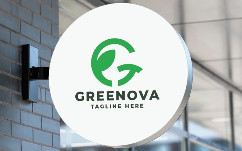 绿色Innova字母G Pro标志模板