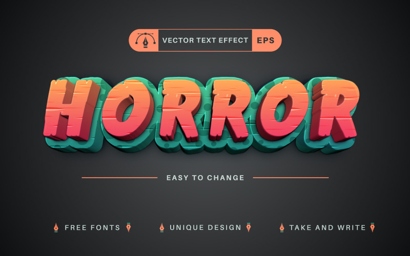 Realistic Horror - Editable Text Effect, Font Style