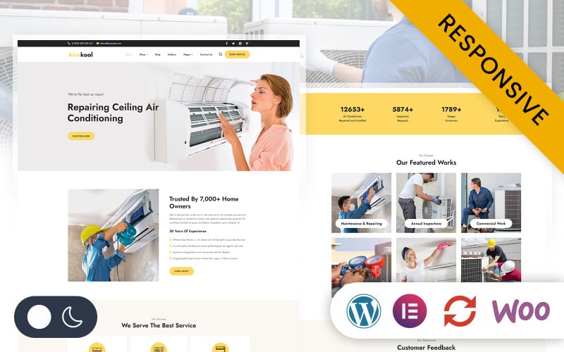 Airekool - AC Repair Services Elementor Wordpress Responsive Theme