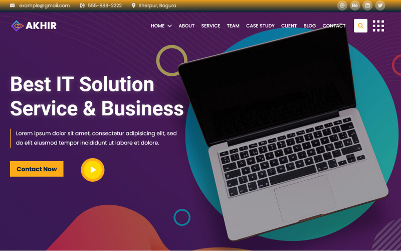 Akhir - IT Solution & Business Service Шаблон цільової сторінки