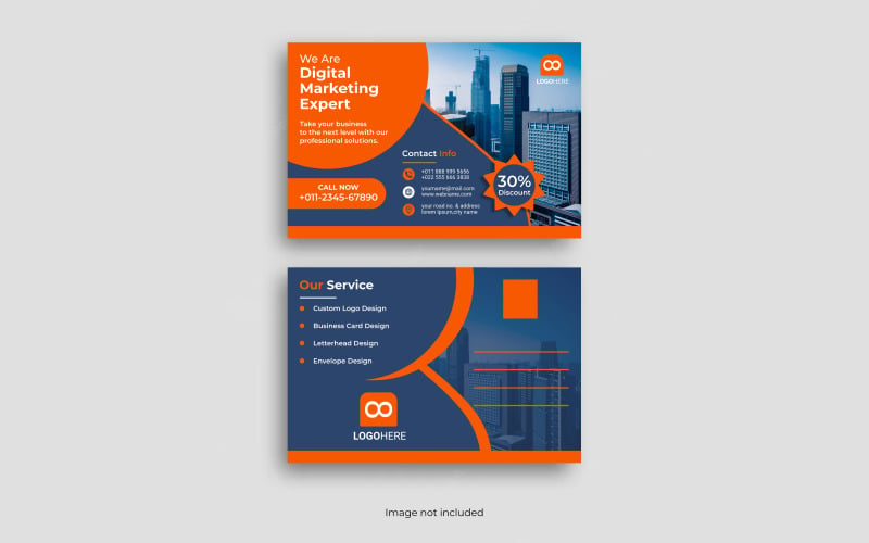 Modèle PSD de carte postale d'entreprise premium : améliorez la communication de votre marque !