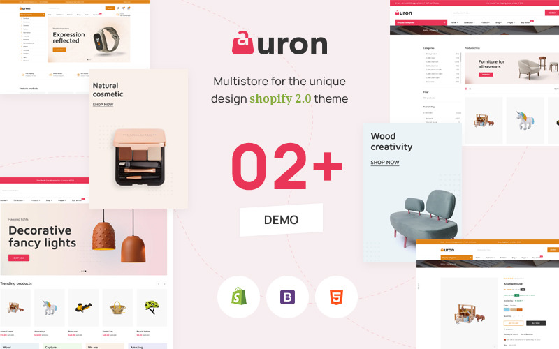 Auron: el tema premium de Shopify adaptable para dispositivos electrónicos y dispositivos