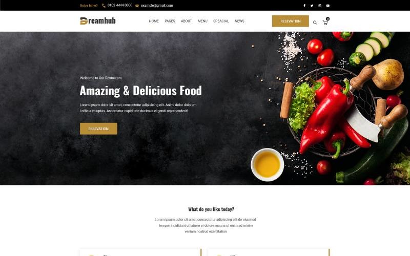 Dreamhub - HTML5-sjabloon voor fastfoodrestaurants