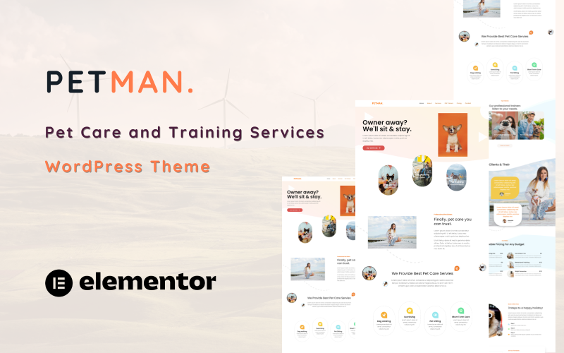 Petman - Pet Care Services Односторінкова тема WordPress