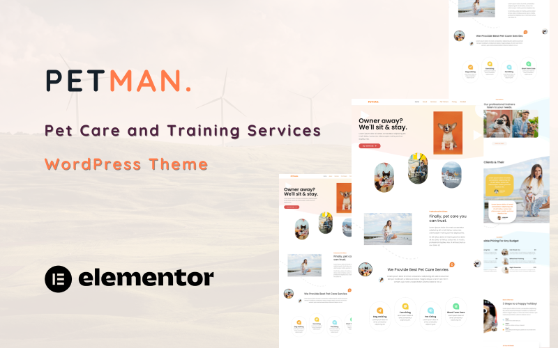 Petman - Thème WordPress d'une page pour les services de garde d'animaux