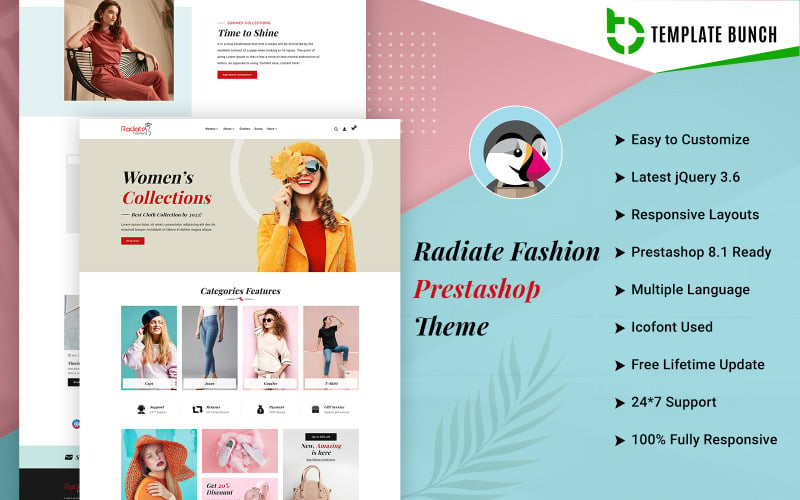 Radiate Fashion - Thème Prestashop réactif pour le commerce électronique