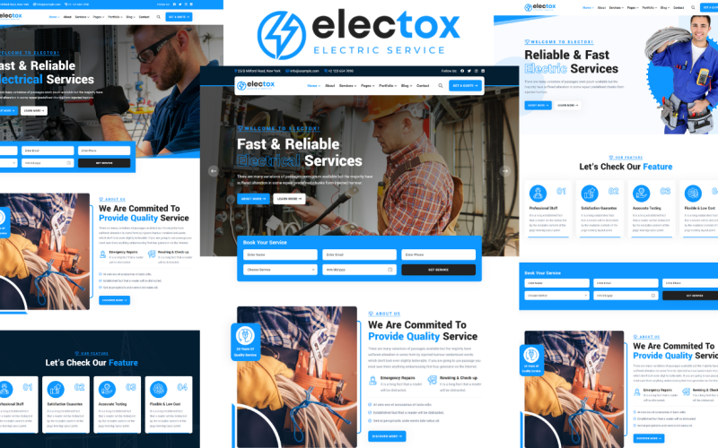 Electox - HTML5-sjabloon voor stroom- en elektriciteitsdiensten