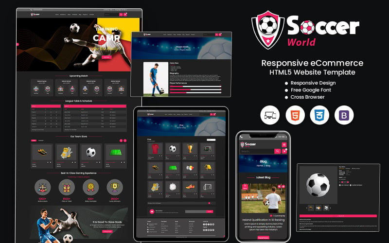 足球世界-职业足球和足球网站模板