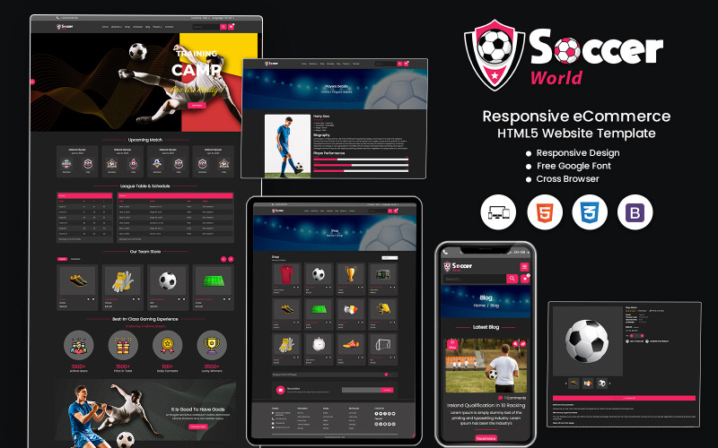 SoccerWorld - Sjabloon voor professionele voetbal- en voetbalwebsites