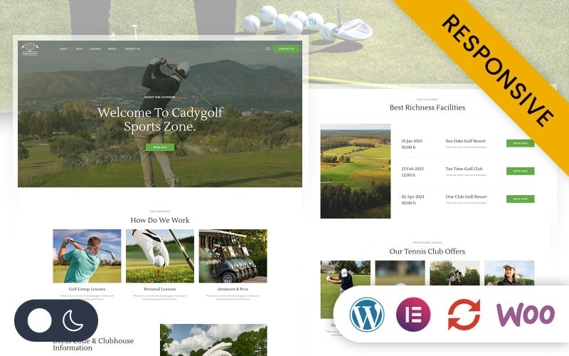 Cadygolf - Golf Course & Sports Club Elementor WordPress Responsive Theme