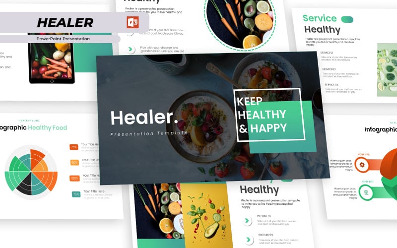 Цілитель - здорове харчування Шаблон презентації PowerPoint
