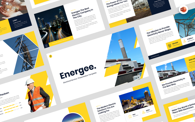 Energee - Шаблон Powerpoint для электрических служб