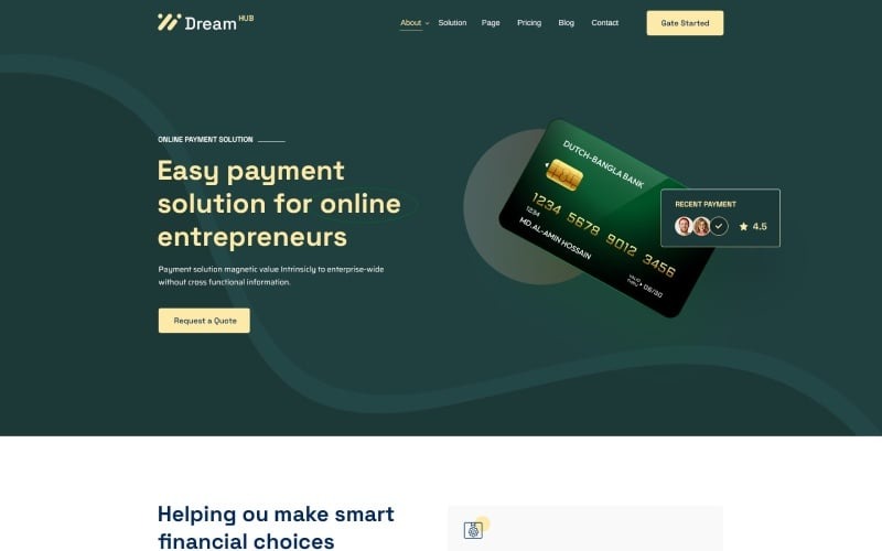Dreamhub - HTML5-sjabloon voor betalingsoplossingsbedrijf