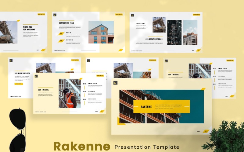 Rakenne — Plantilla de Powerpoint de Construcción