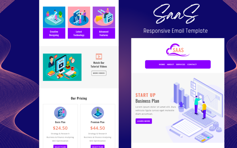 SaaS – modelo de e-mail responsivo multiuso