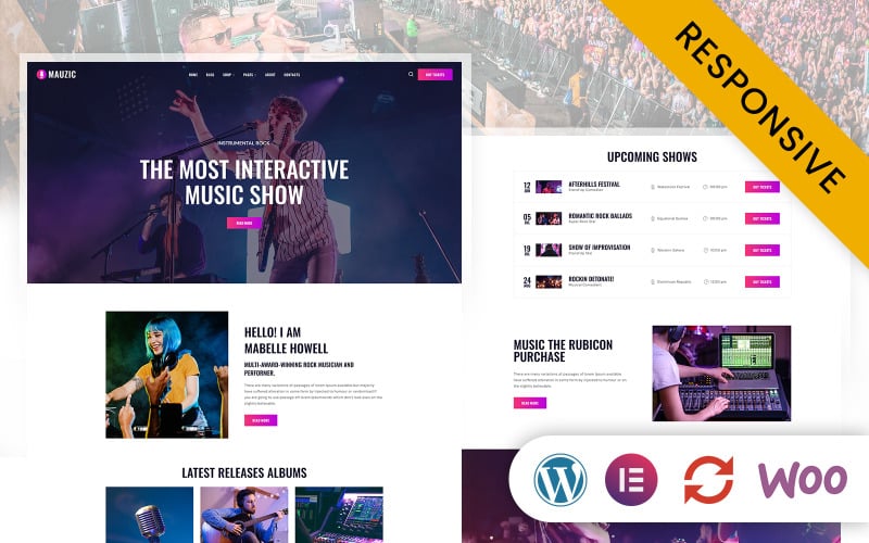 Mauzic - Music Artist Elementor WordPress Responsive Theme