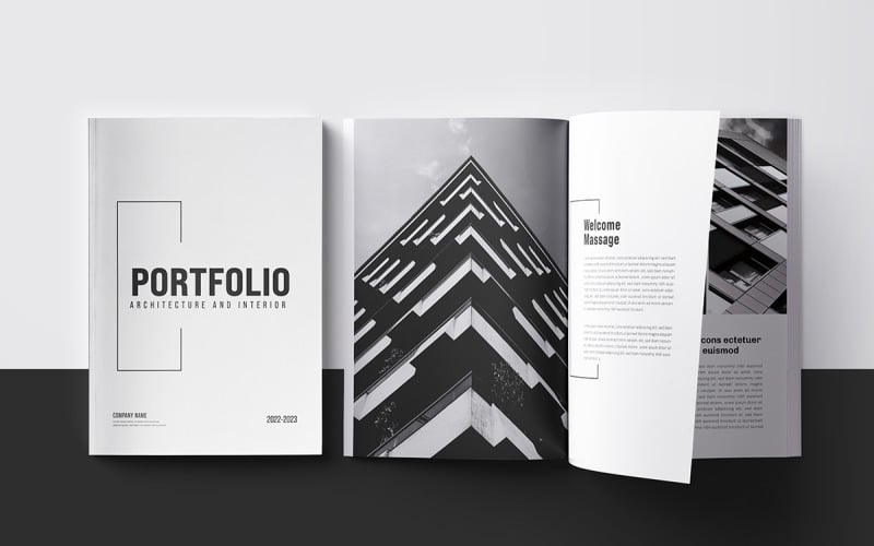 Architektur-Portfolio-Vorlage oder Portfolio-Broschüren-Layout