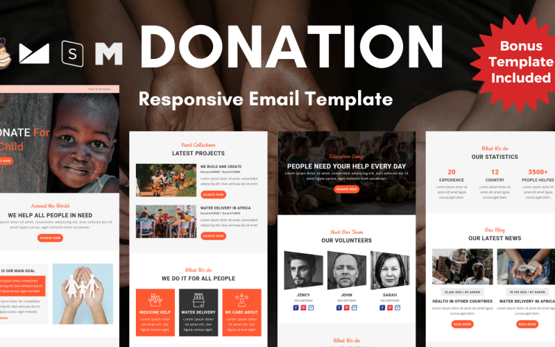 Doação - Modelo de E-mail de Caridade Responsivo
