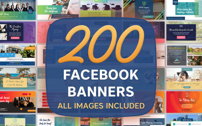 200 Facebook-bannermallar