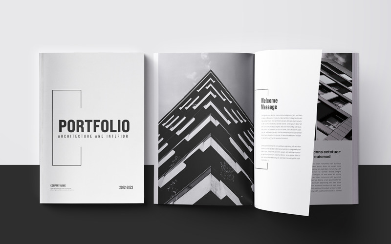 Modello di portfolio di architettura o layout di brochure del portfolio